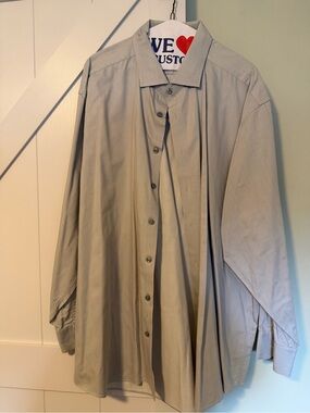 Charles Tyrwhitt Light Gray Men's Dress Shirt with Navy Trim